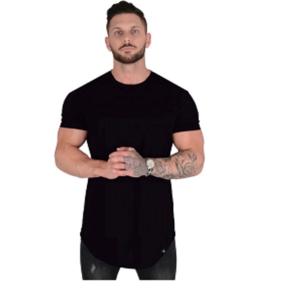 Youngla Men`s 411 Perfect Tee Straight Bottom Black Size Small